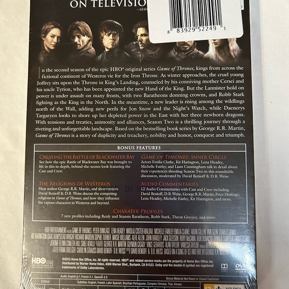 NIB Game of Thrones The Complete Second Season DVDs. - Picture 2 of 2